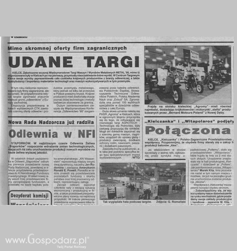 Agrotech 30 lat temu. Pierwsze targi odbyły się w listopadzie 1995!