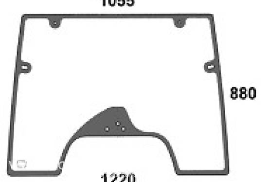 CASE / STEYR - szyba przednia zielona z nadrukiem CS, CVT, CVX, TVT