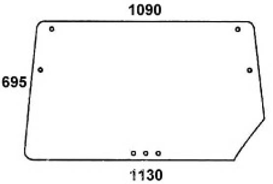 DEUTZ - szyba tylna przezroczysta z wyciętym rogiem