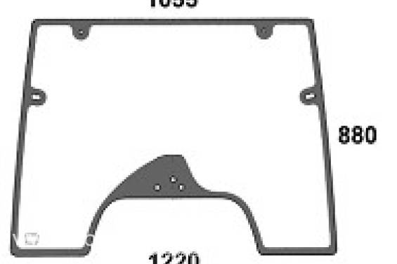 CASE / STEYR - szyba przednia zielona z nadrukiem CS, CVT, CVX, TVT