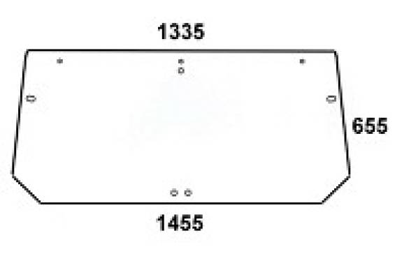 CASE / STEYR - szyba tylna górna zielona CS, CVT, CVX, TVT